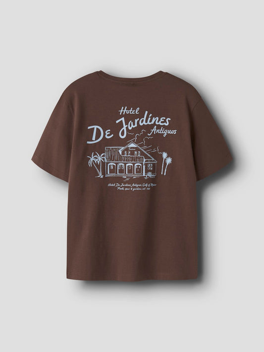 T-shirt Kortärmad Haslo Backprint Brun