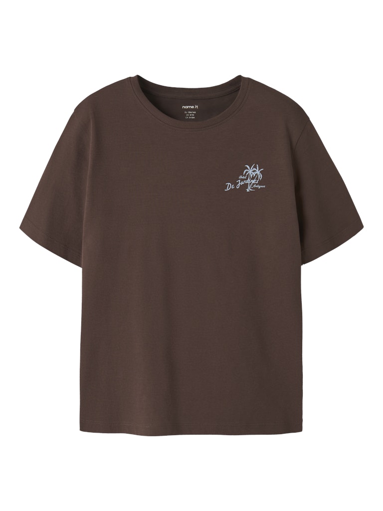 T-shirt Kortärmad Haslo Backprint Brun