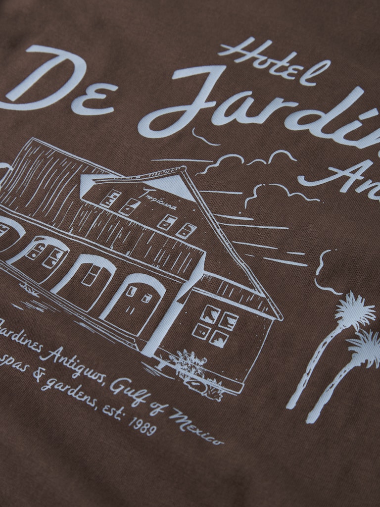 T-shirt Kortärmad Haslo Backprint Brun