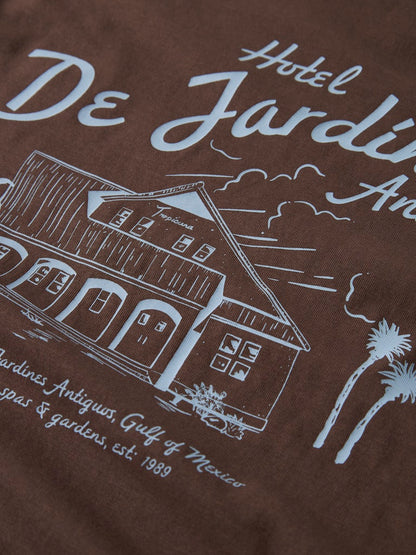 T-shirt Kortärmad Haslo Backprint Brun