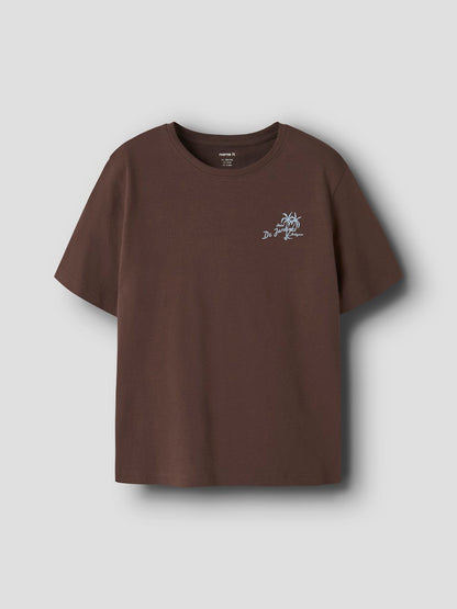 T-shirt Kortärmad Haslo Backprint Brun