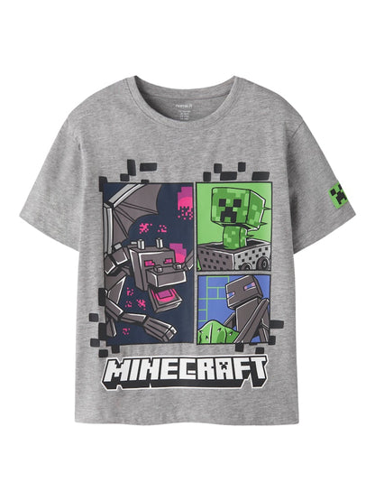 T-shirt Minecraft Kortärmad Mykin Grå