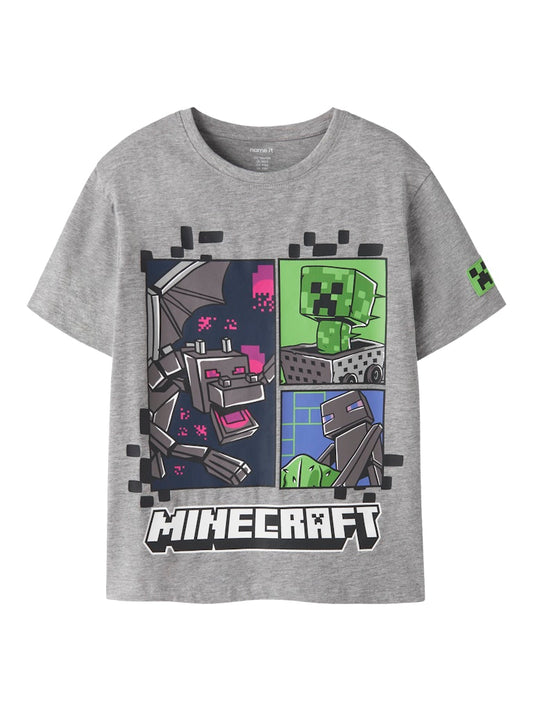 T-shirt Minecraft Kortärmad Mykin Grå