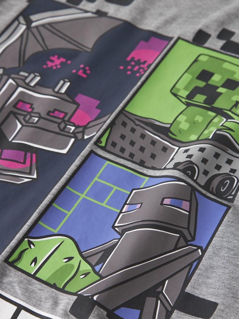 T-shirt Minecraft Kortärmad Mykin Grå