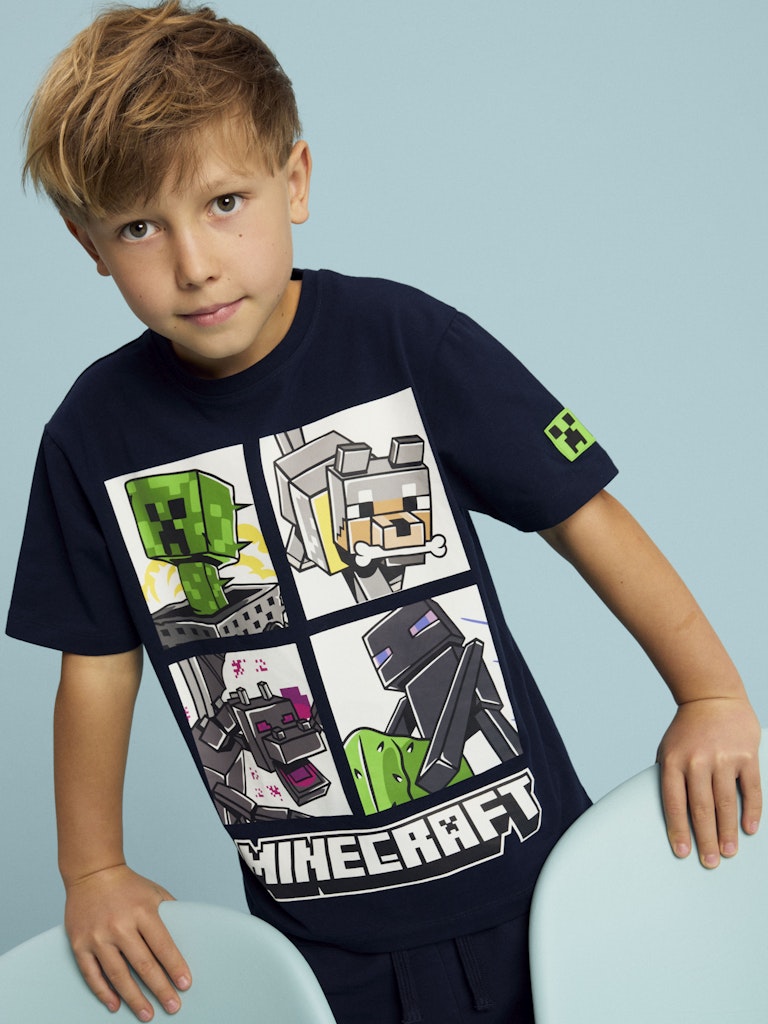 T-shirt Minecraft Kortärmad Mykin Blå