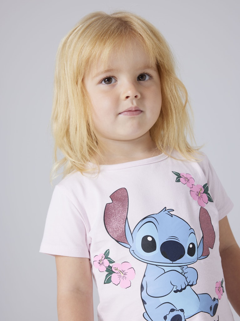 T-shirt Stitch Kortärmad Ann Glitter Rosa