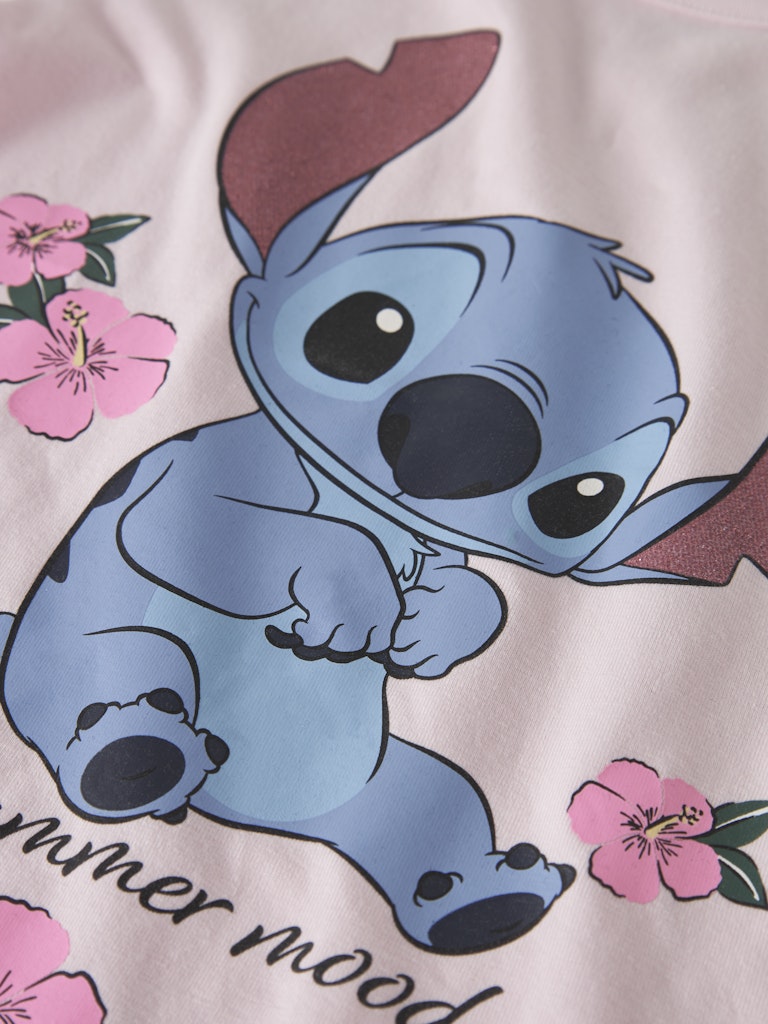 T-shirt Stitch Kortärmad Ann Glitter Rosa