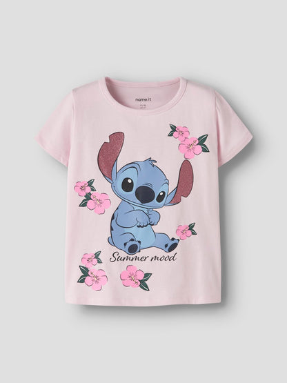 T-shirt Stitch Kortärmad Ann Glitter Rosa