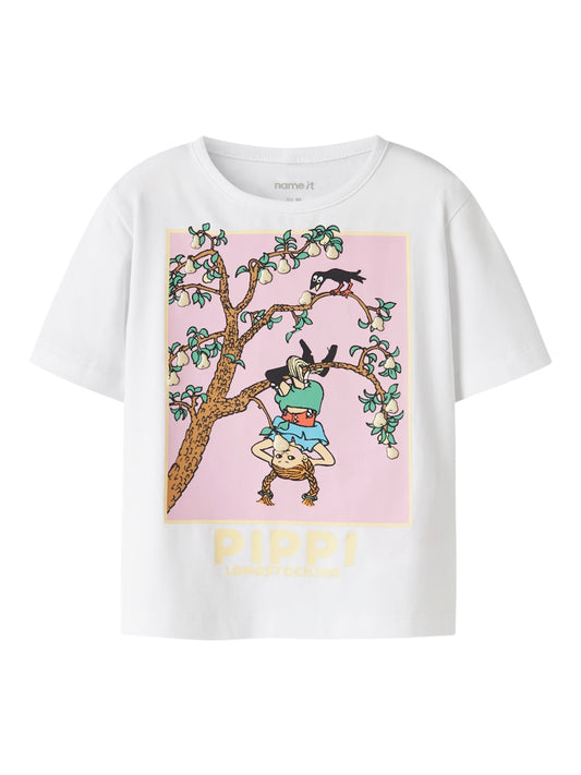 T-shirt Kortärmad Pippi Långstrump Muri Vit