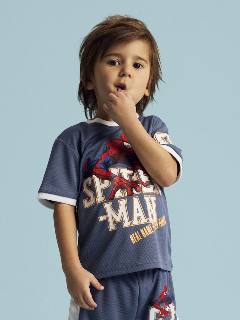 T-shirt Kortärmad Spiderman Poly Anri Blå