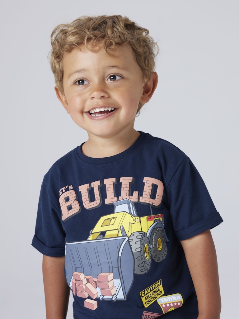 T-shirt Kortärmad Tonka Bilar Fordon Blå
