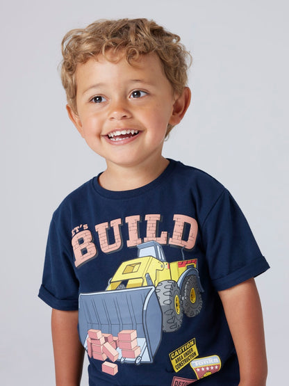T-shirt Kortärmad Tonka Bilar Fordon Blå
