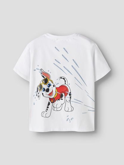 T-shirt Paw Patrol Chase Marshall Rubble Macas Vit