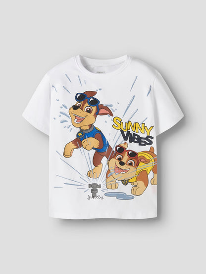 T-shirt Paw Patrol Chase Marshall Rubble Macas Vit