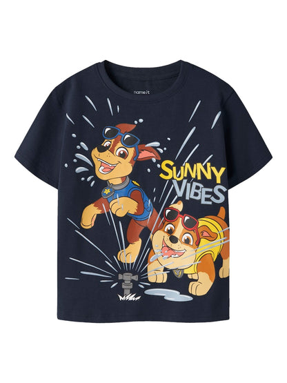 T-shirt Paw Patrol Chase Marshall Rubble Macas Marinblå