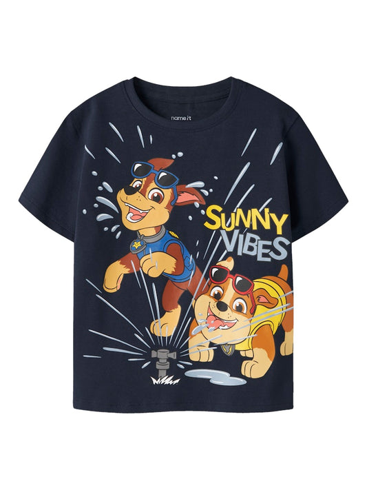 T-shirt Paw Patrol Chase Marshall Rubble Macas Marinblå