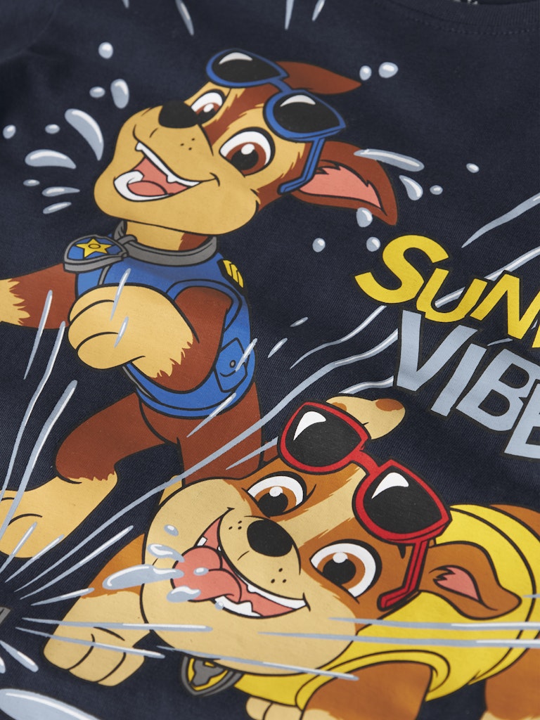 T-shirt Paw Patrol Chase Marshall Rubble Macas Marinblå