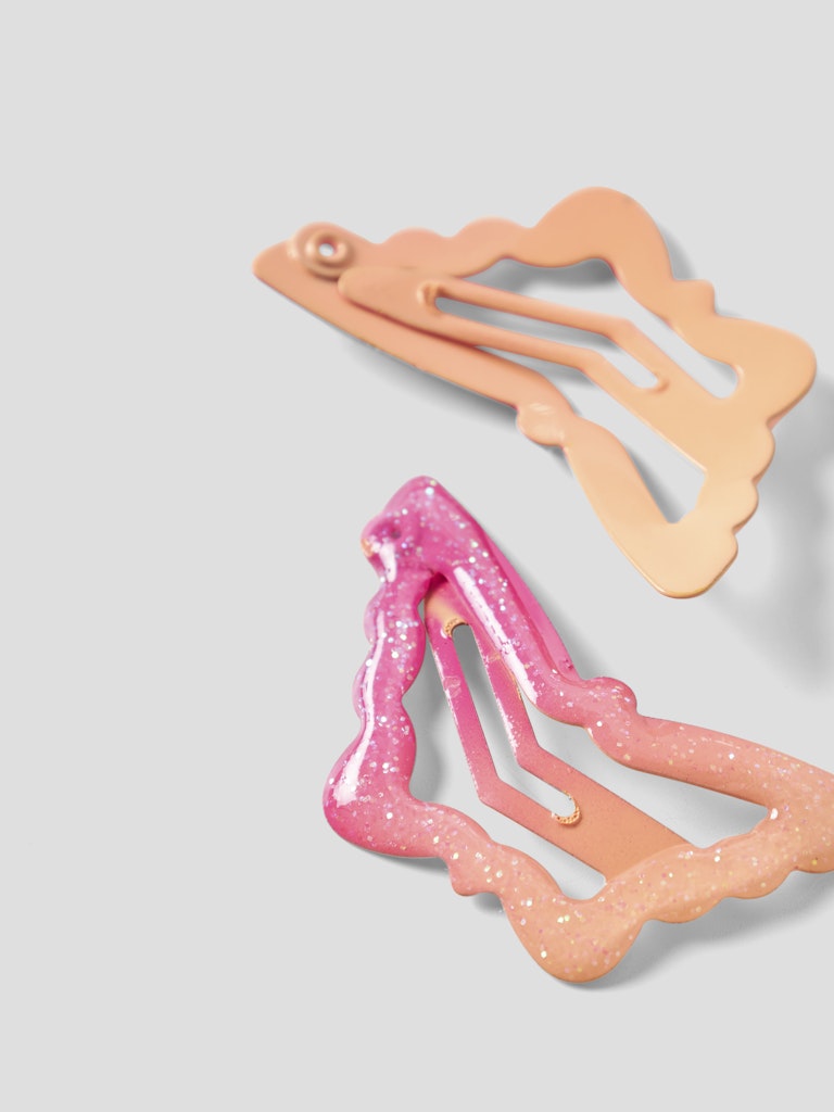 Hårspännen 2-p Fjäril Rosa