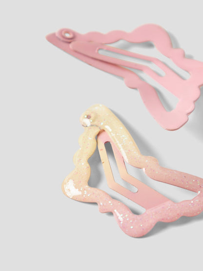 Hårspännen 2-p Fjäril Gul