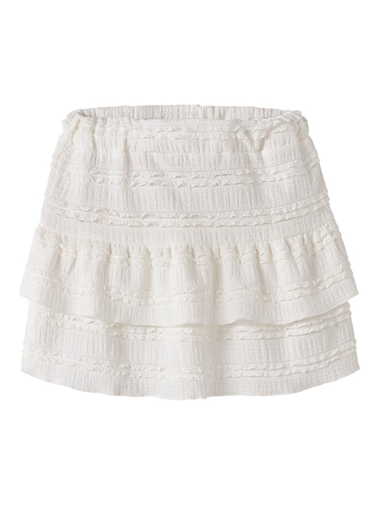 Kjol Haldora Krinklad Enfärgad Vit