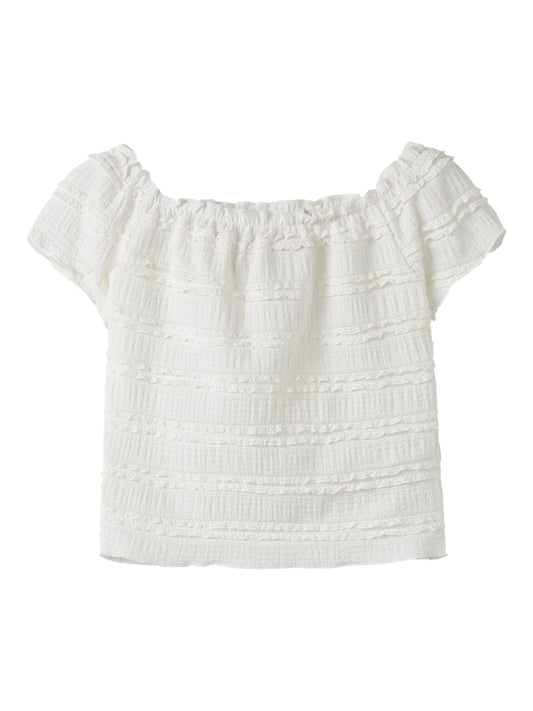 Topp Haldora Krinklad Enfärgad Vit