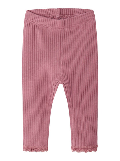 Leggings Hallie Ribbade Enfärgade Rosa