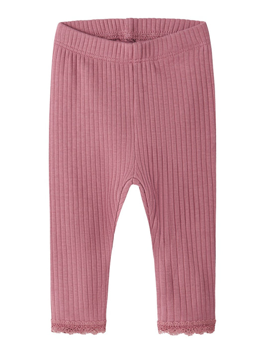 Leggings Hallie Ribbade Enfärgade Rosa