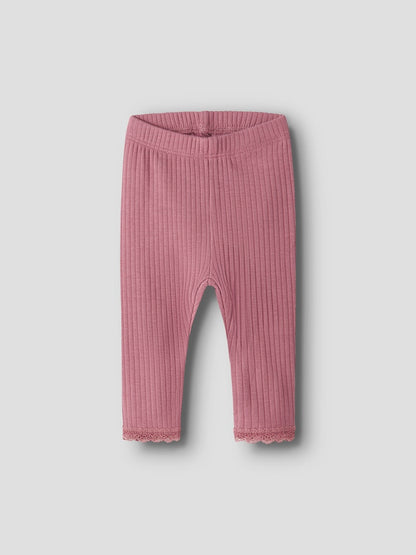 Leggings Hallie Ribbade Enfärgade Rosa