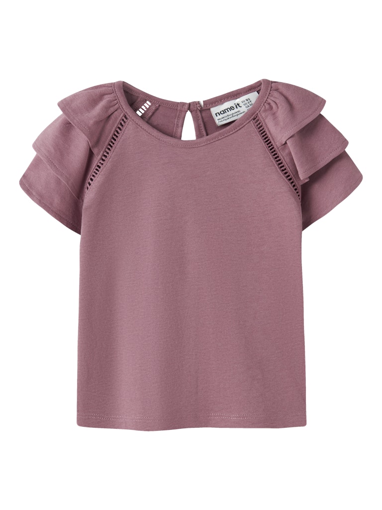Kortärmad Topp Huda Enfärgad  Rosa