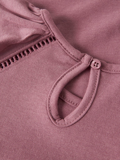 Kortärmad Topp Huda Enfärgad  Rosa