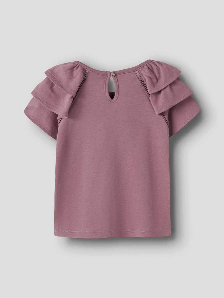 Kortärmad Topp Huda Enfärgad  Rosa