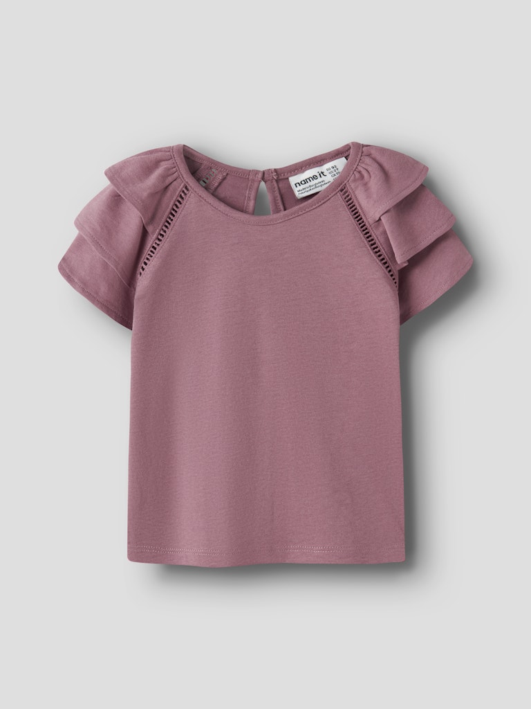 Kortärmad Topp Huda Enfärgad  Rosa
