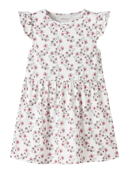 Klänning Kortärmad Hailedo Mönstrad Blommor Vit
