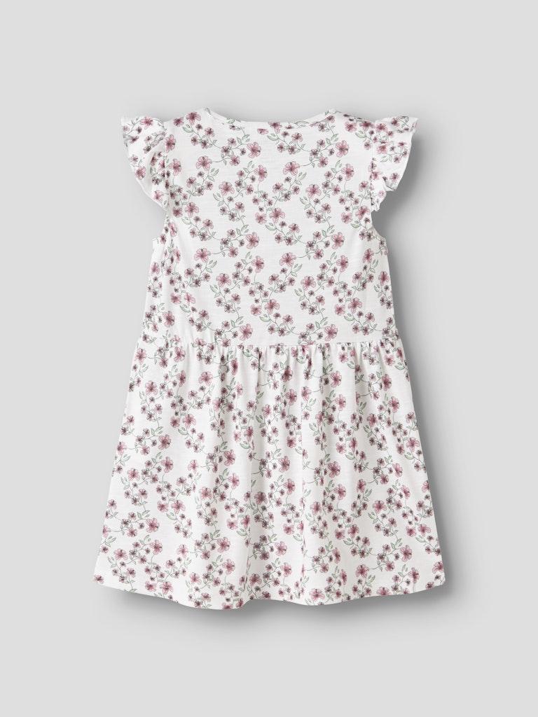 Klänning Kortärmad Hailedo Mönstrad Blommor Vit