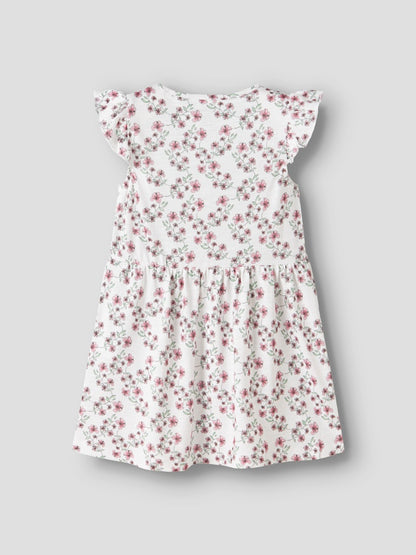 Klänning Kortärmad Hailedo Mönstrad Blommor Vit