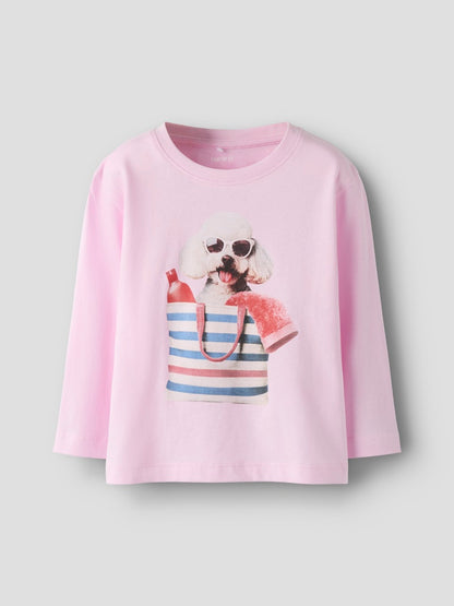 Långärmad Topp Votea Hund Rosa