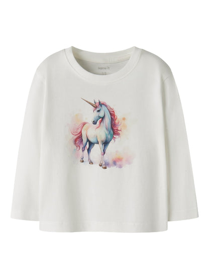 Långärmad Topp Votea Enhörning Vit