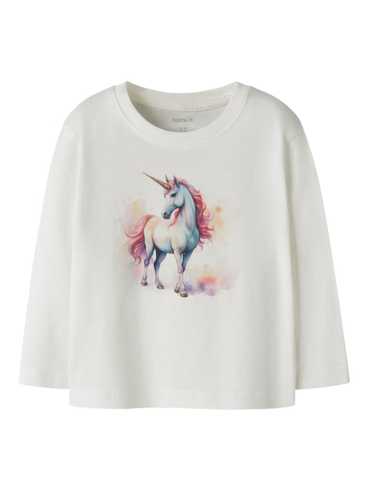 Långärmad Topp Votea Enhörning Vit