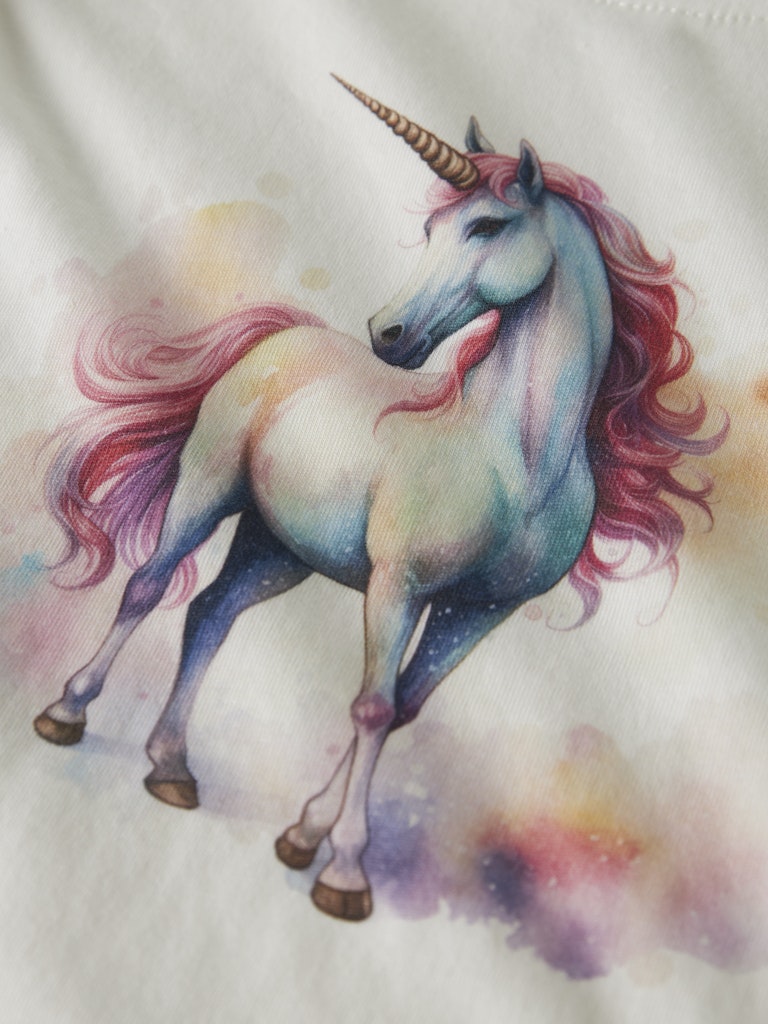 Långärmad Topp Votea Enhörning Vit