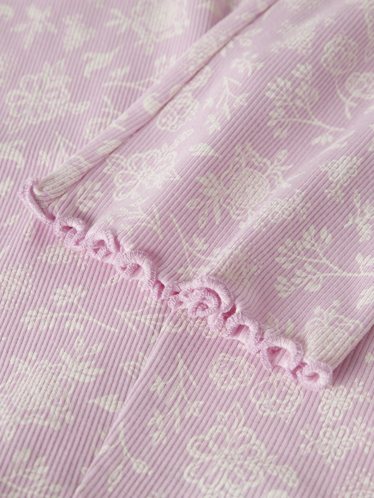 Byxa Bootcut Vemia Ribbade Blommor Rosa