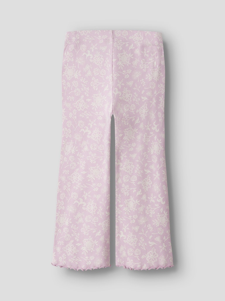 Byxa Bootcut Vemia Ribbade Blommor Rosa