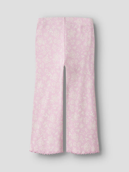 Byxa Bootcut Vemia Ribbade Blommor Rosa