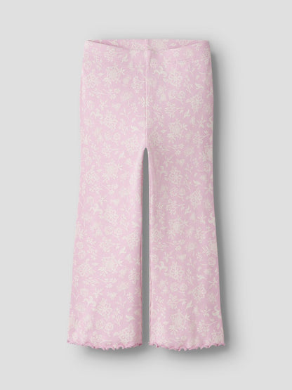 Byxa Bootcut Vemia Ribbade Blommor Rosa