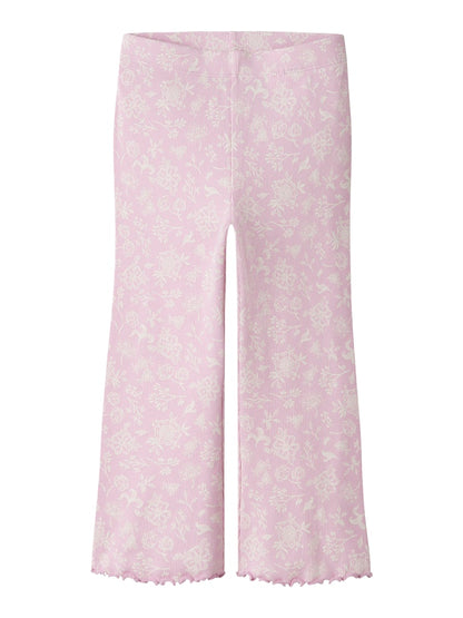 Byxa Bootcut Vemia Ribbade Blommor Rosa