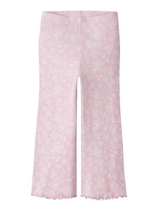 Byxa Bootcut Vemia Ribbade Blommor Rosa