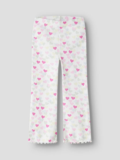 Byxa Bootcut Vemia Ribbade Hjärtan Vit