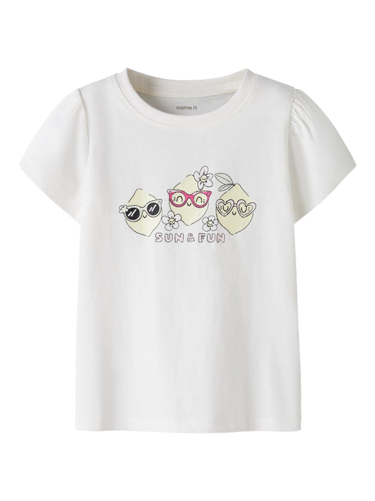 Topp Kortärmad Citroner Vibeke Vit