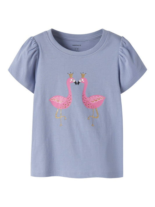 Topp Kortärmad Flamingo Vibeke Blå