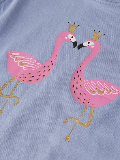 Topp Kortärmad Flamingo Vibeke Blå
