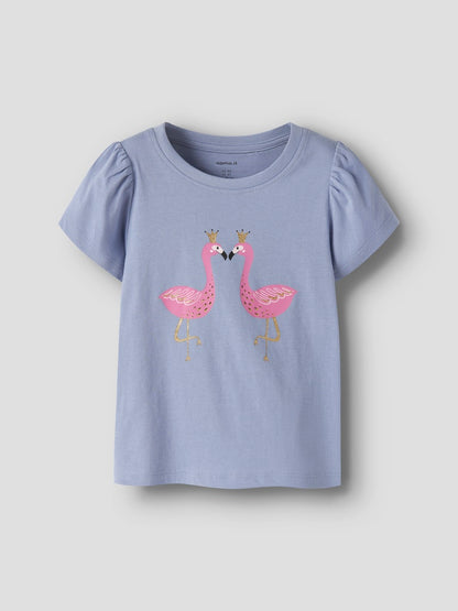 Topp Kortärmad Flamingo Vibeke Blå
